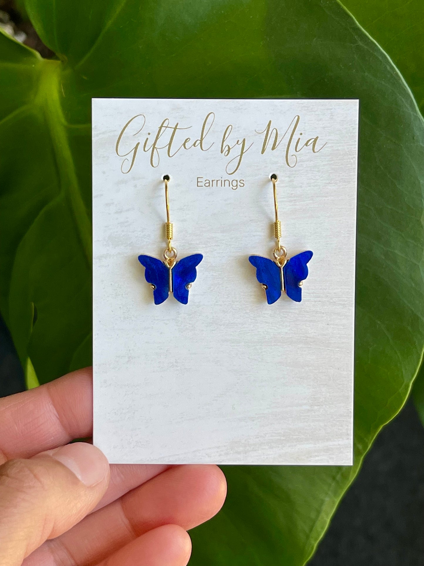 Lightweight Blue Butterfly Earrings