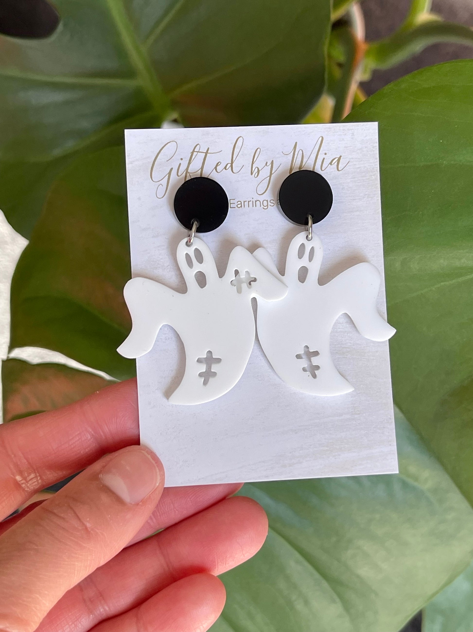 novelty ghost statement earrings 