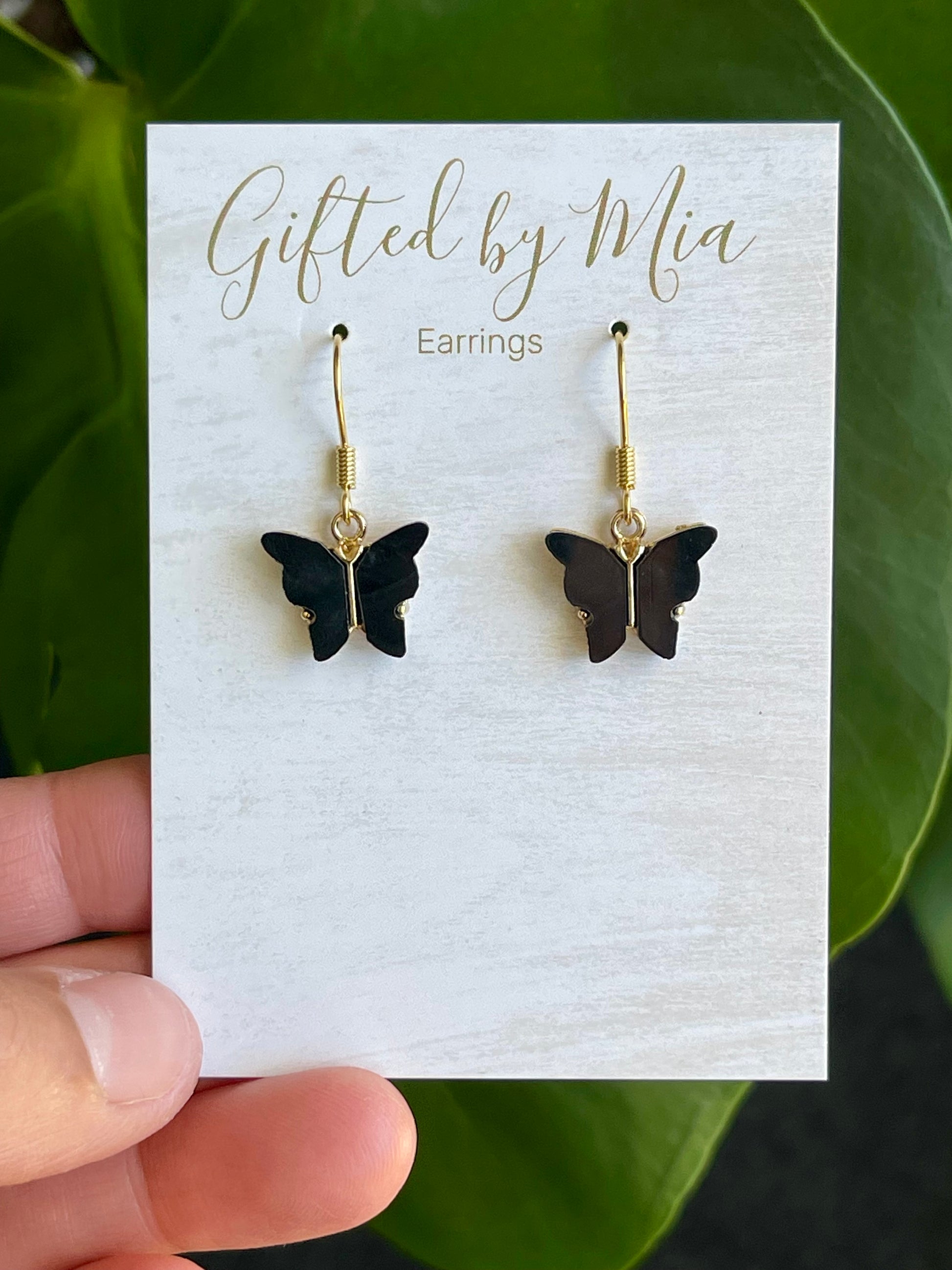 Lightweight Black Butterfly Earrings