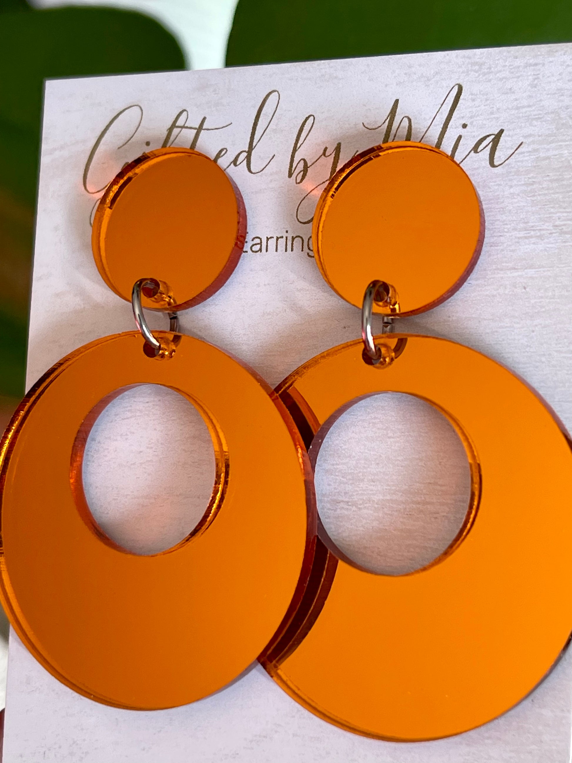 orange halloween statement earrings