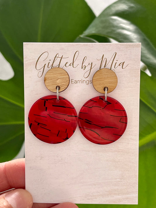 Red Resin Statement Earrings