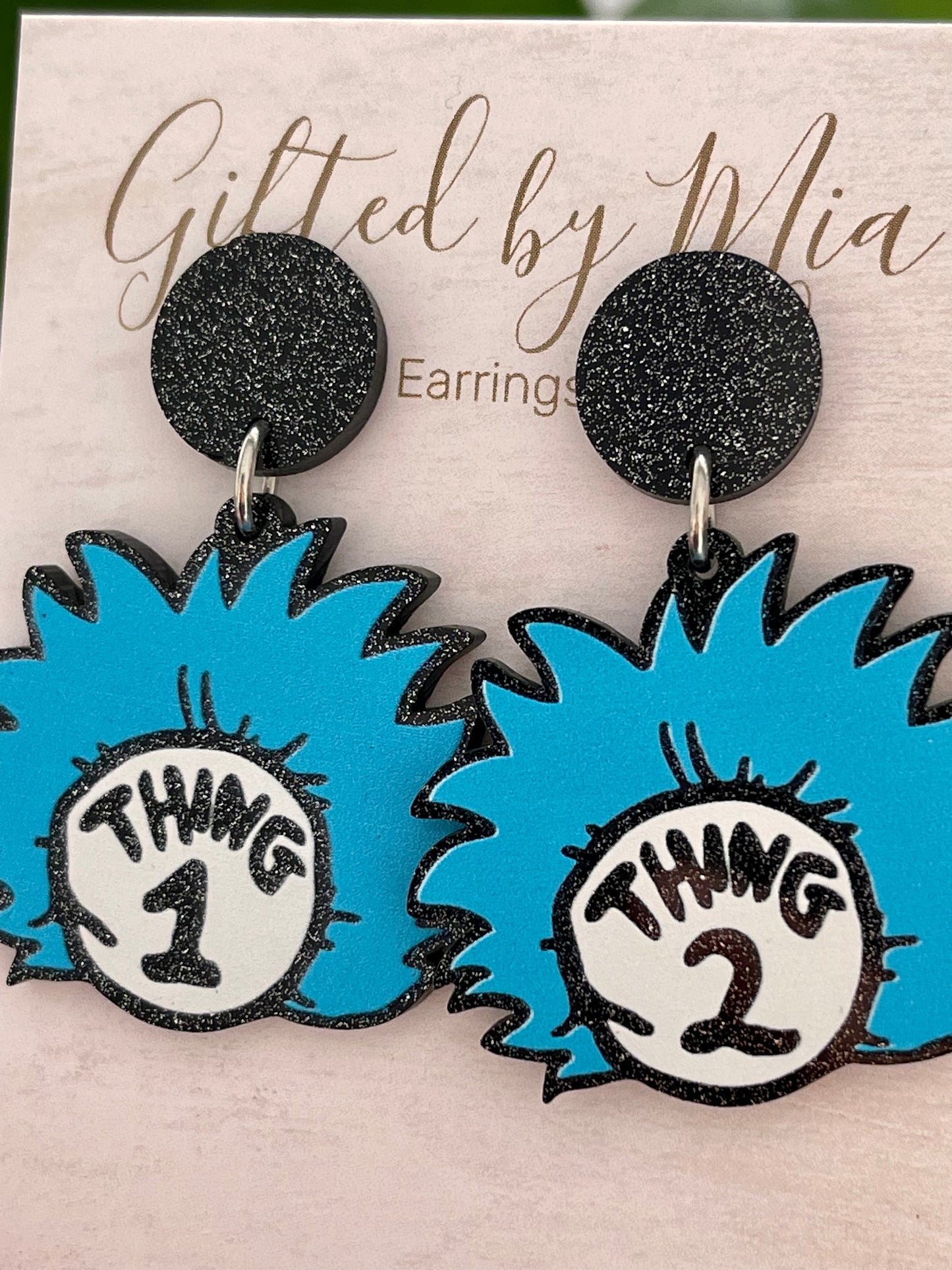 Dr Seuss Thing 1 And Thing 2 Earrings