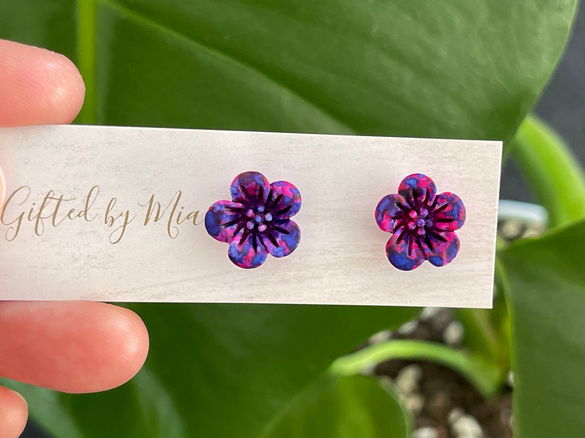Minimalist Floral Stud Earrings