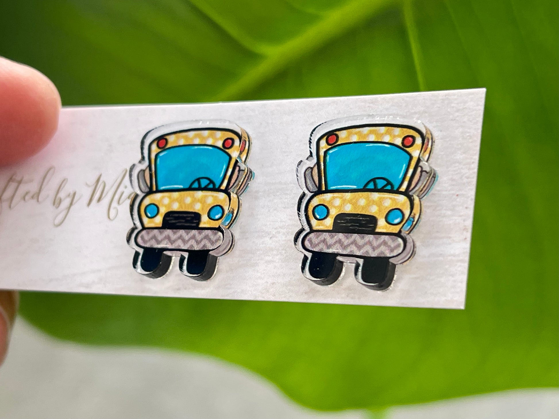 Fun quirky school bus earrings