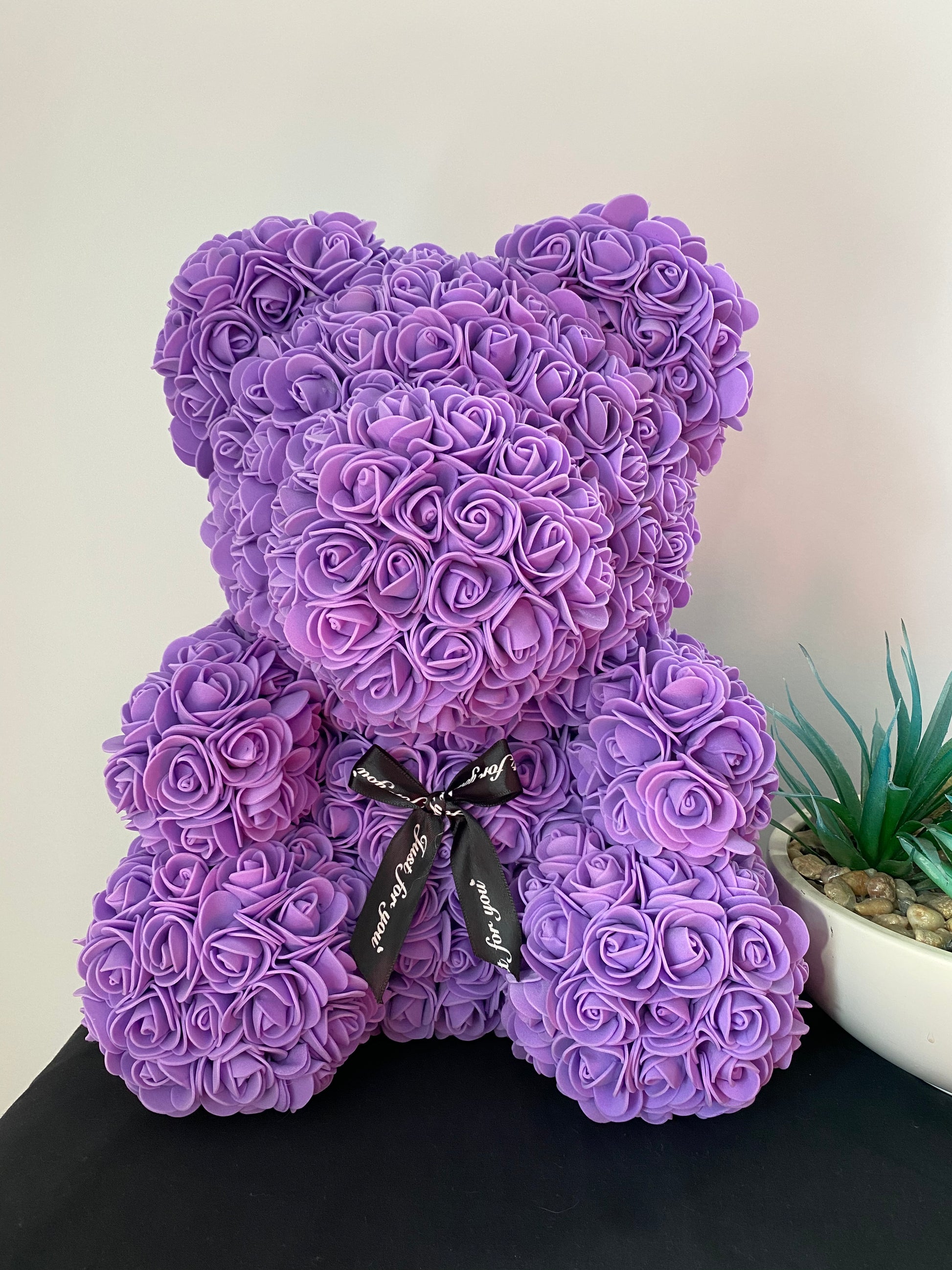 Purple rose teddy bear