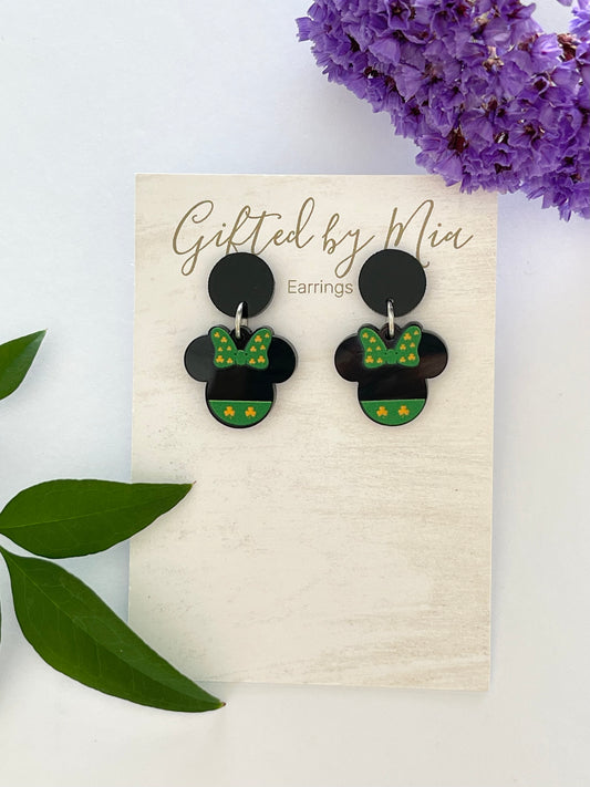 Saint Patrick's Day Minnie Mouse Earrings