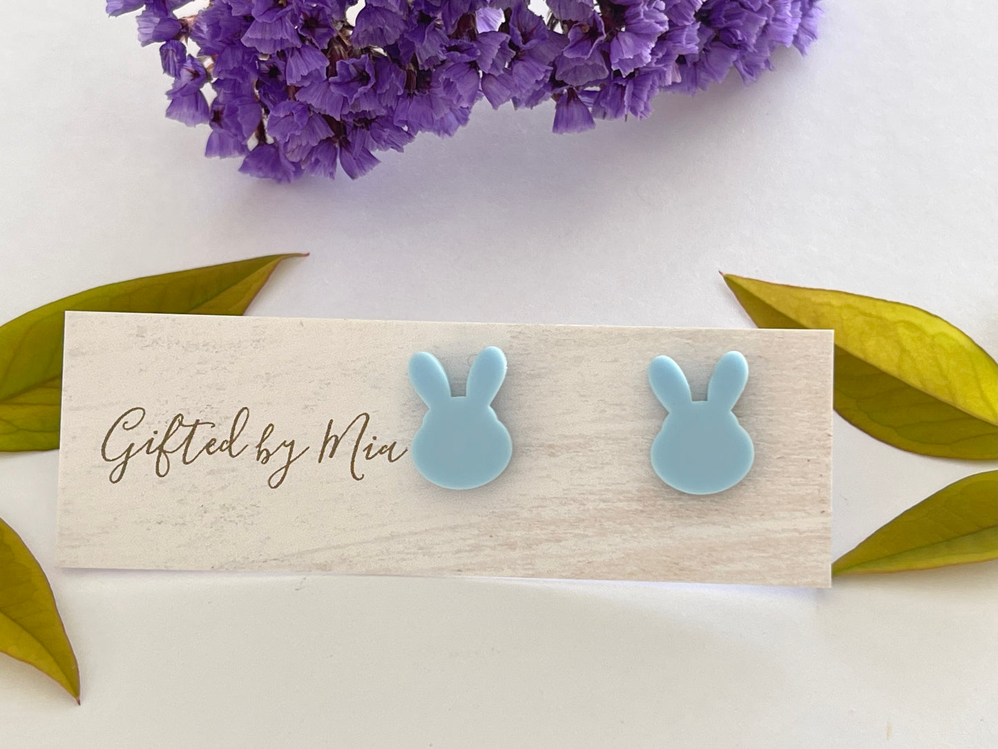 Pastel Easter Bunny Acrylic Stud Earrings