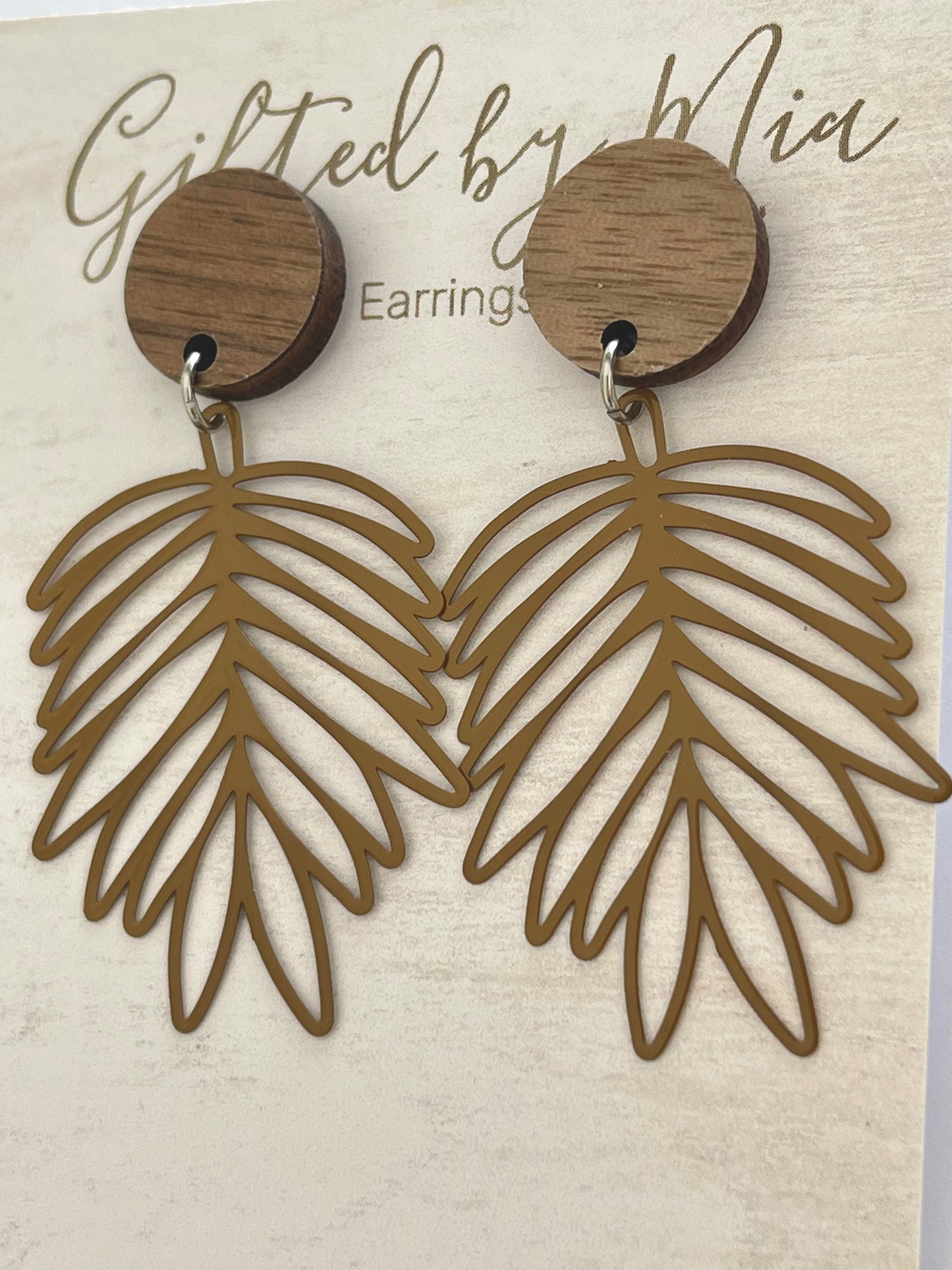 Filigree Palm Leaf Earrings